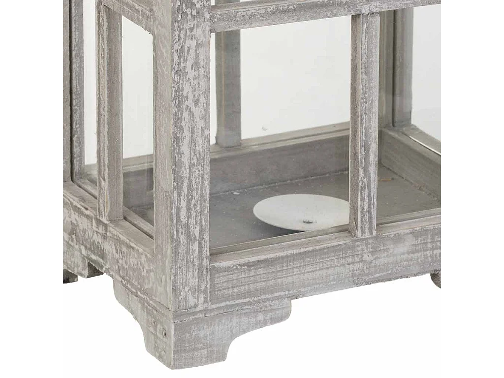 Farol de madera blanco 20.5x15.5x48.5h cm