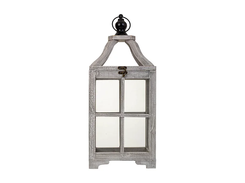 Lanterne en bois blanc 20,5 x 15,5 x 48,5 cm (h)