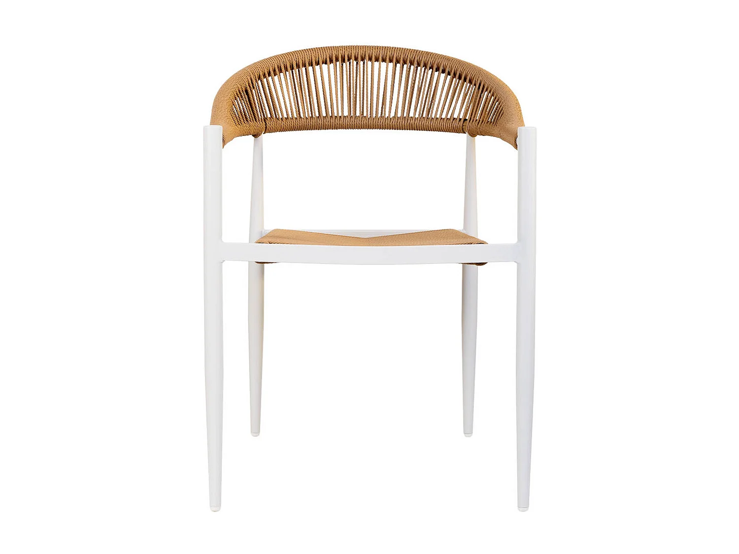 Chaise en rotin synthétique marron et blanc 56x60x78