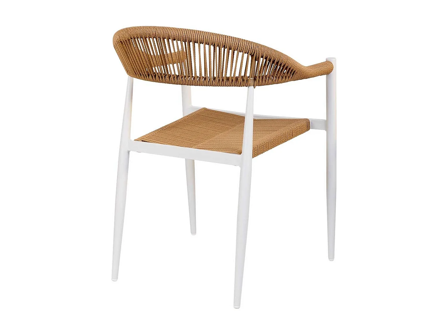 Chaise en rotin synthétique marron et blanc 56x60x78