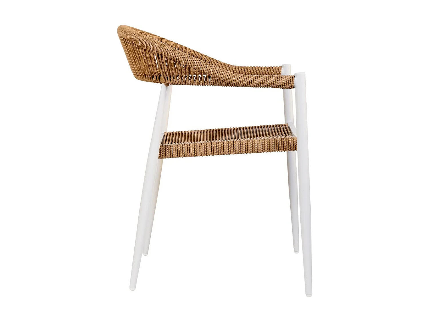 Chaise en rotin synthétique marron et blanc 56x60x78