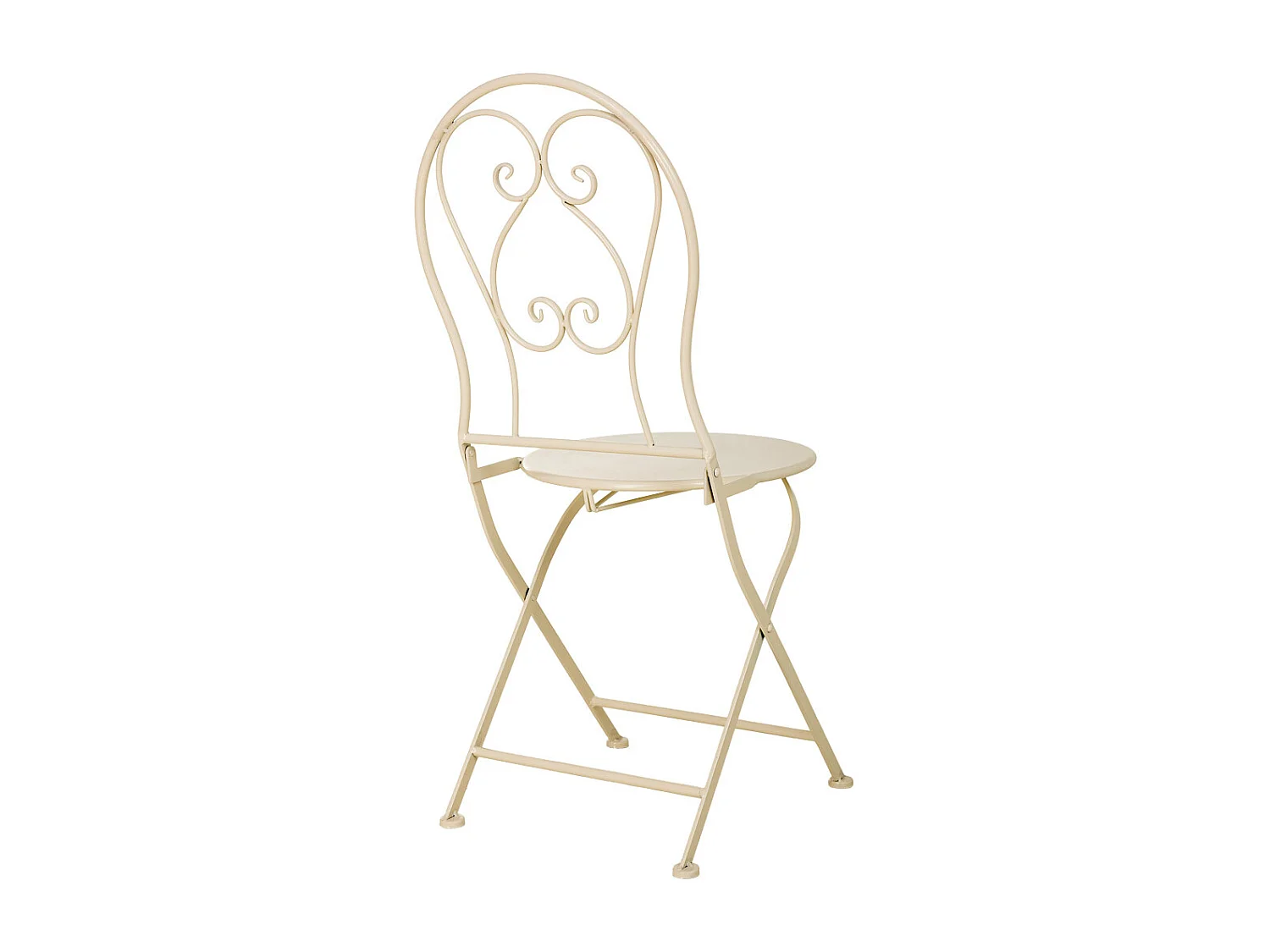 Chaise en fer forgé beige: 38 x 46 x 90 cm (h)