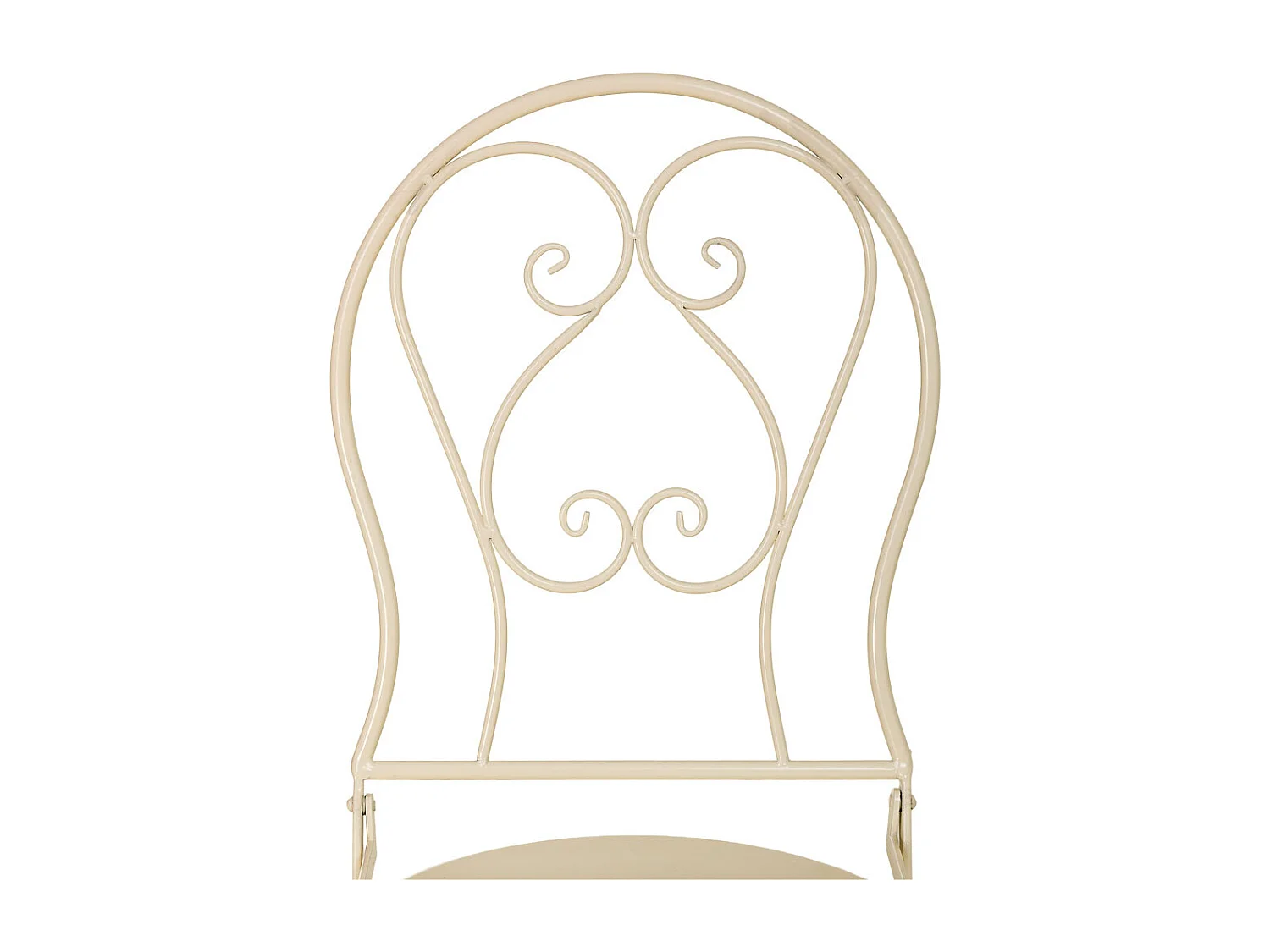 Chaise en fer forgé beige: 38 x 46 x 90 cm (h)