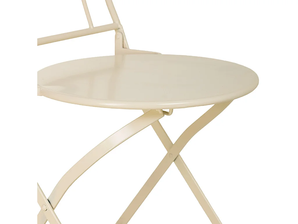 Chaise en fer forgé beige: 38 x 46 x 90 cm (h)