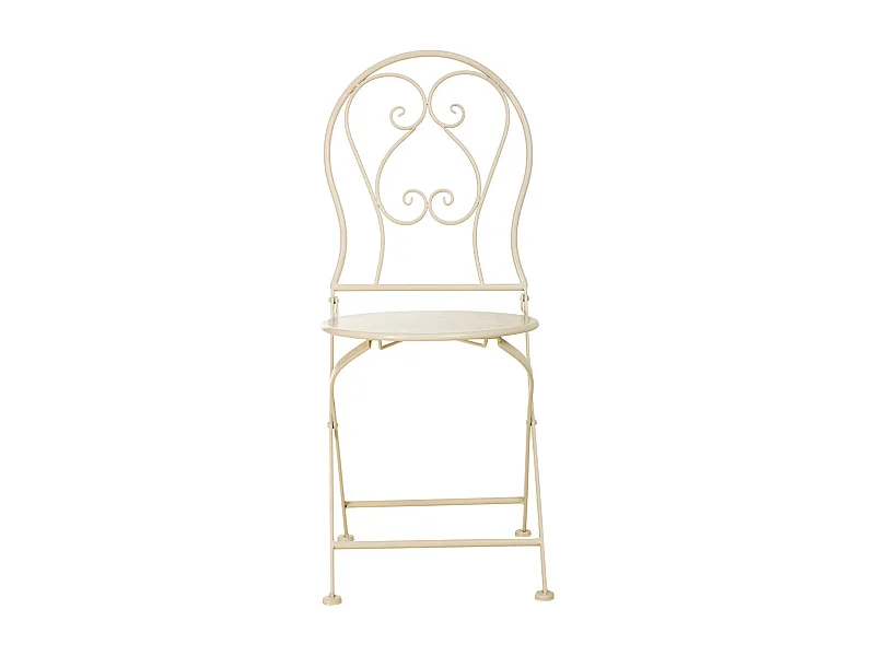 Chaise en fer forgé beige: 38 x 46 x 90 cm (h)