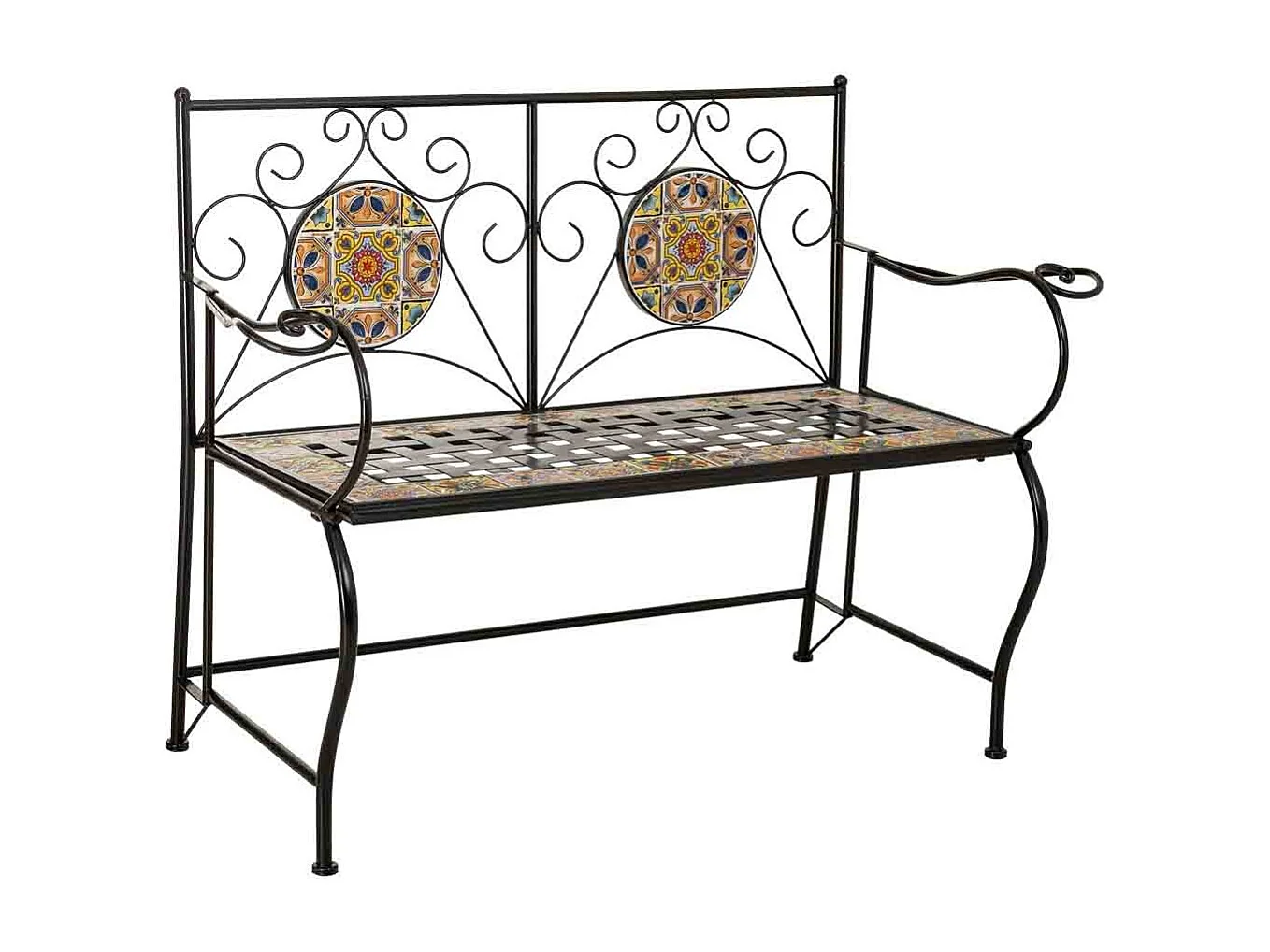 Banco de metal multicolor 110x50x88h cm