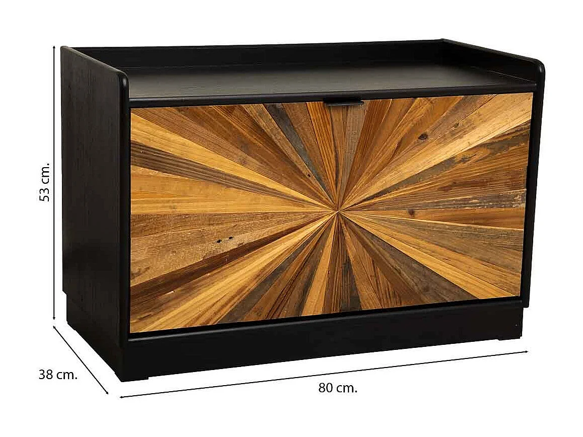 Étagère à chaussures en bois recyclé brun 80 x 38 x 53 cm (hauteur)