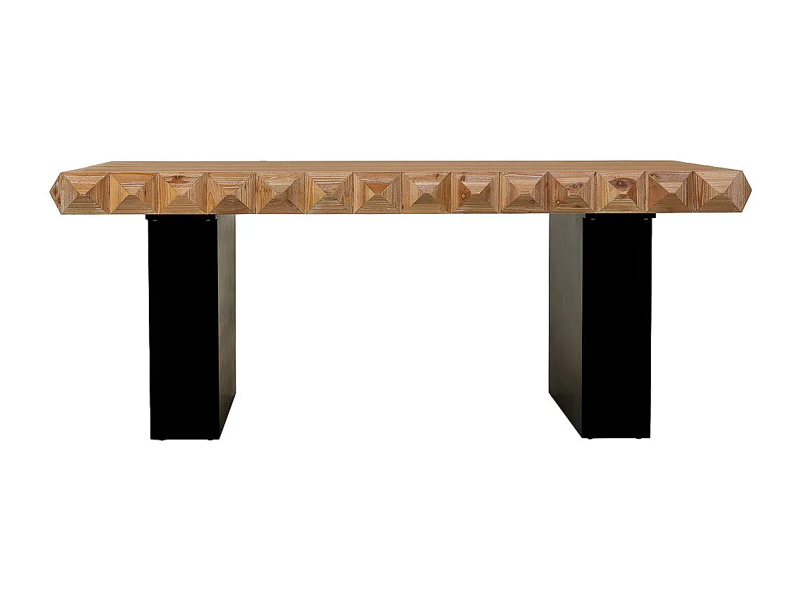 Table en bois marron et métal 200 x 100 x 78 cm (h)