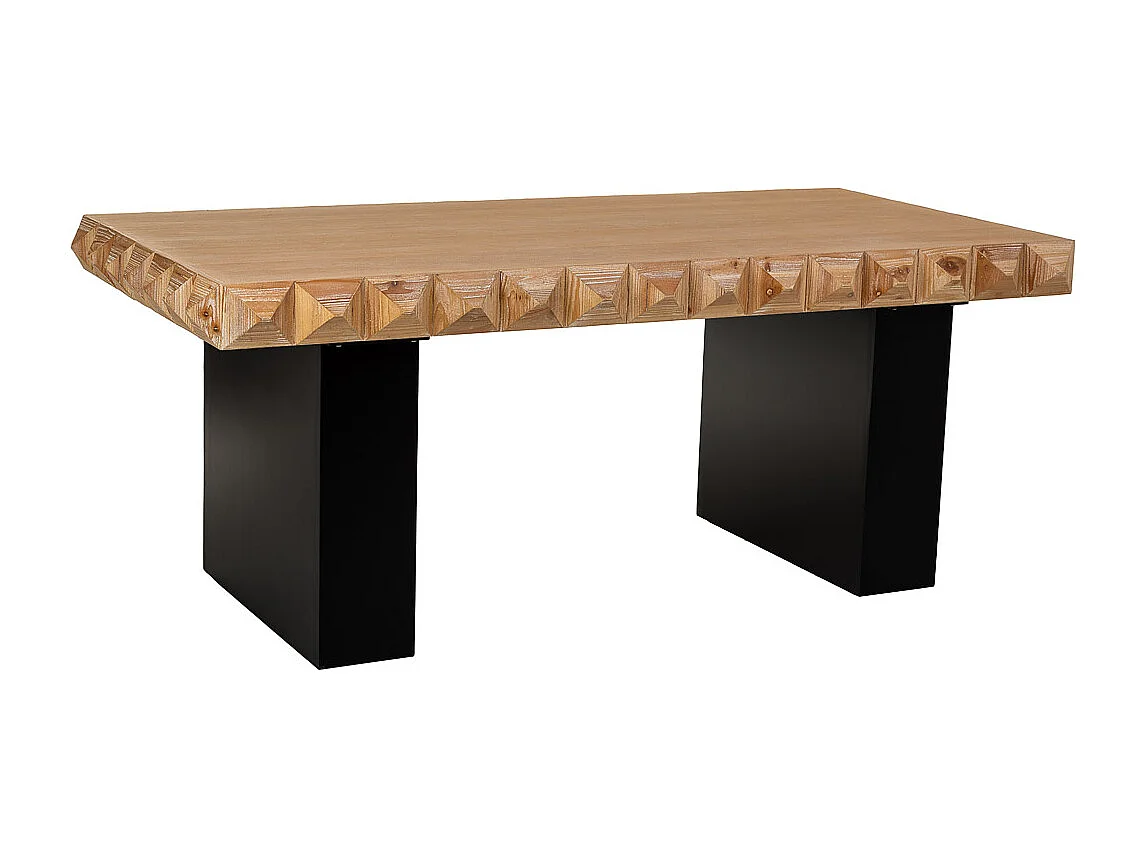 Table en bois marron et métal 200 x 100 x 78 cm (h)