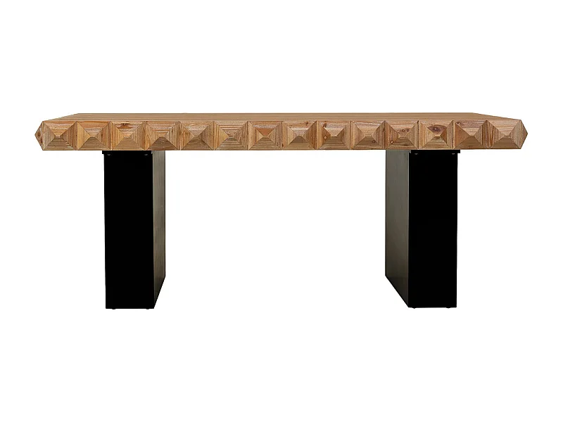 Table en bois marron et métal 200 x 100 x 78 cm (h)