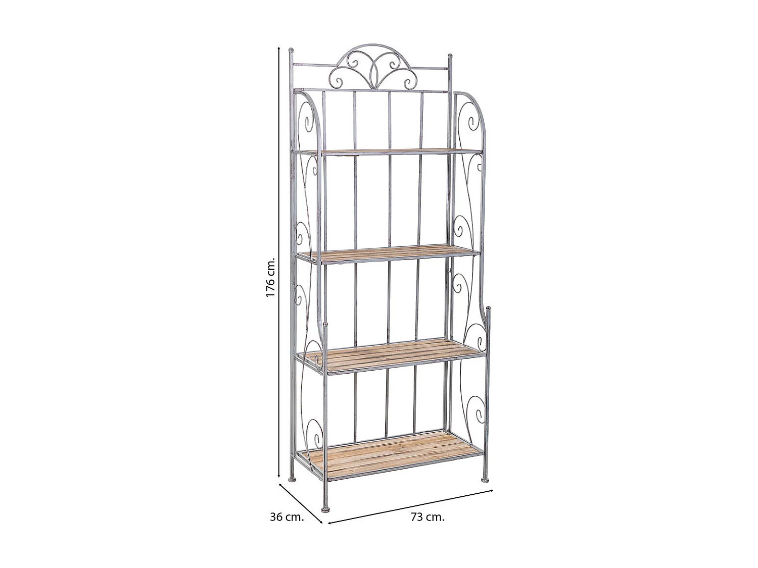 Étagère de présentation beige, 73x36x176h cm