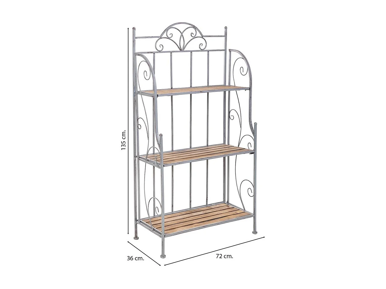 Étagère de présentation beige, 72x36x135h cm