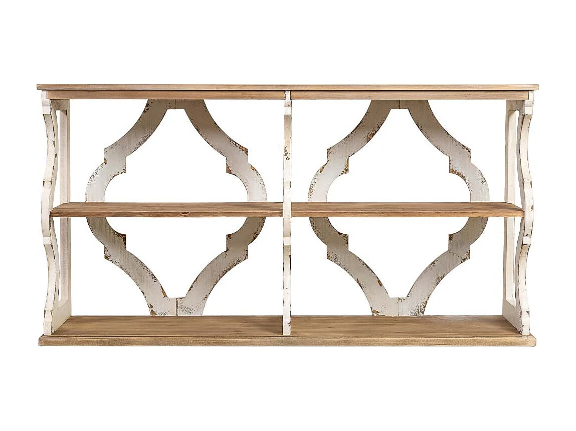 Bibliothèque en bois brun et blanc à 3 étagères 163x42x85 cm (hauteur)