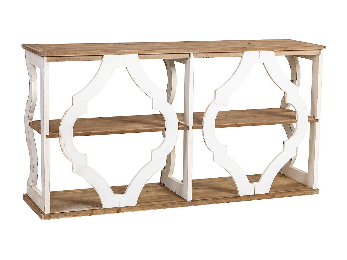 Bibliothèque en bois brun et blanc à 3 étagères 163x42x85 cm (hauteur)