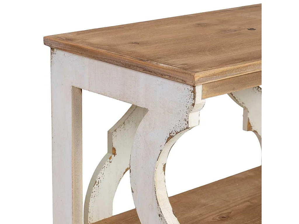 Bibliothèque en bois brun et blanc à 3 étagères 163x42x85 cm (hauteur)