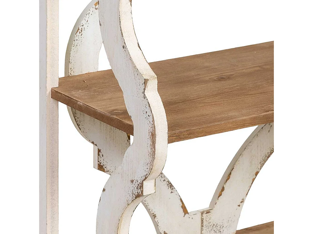 Bibliothèque en bois brun et blanc à 3 étagères 163x42x85 cm (hauteur)