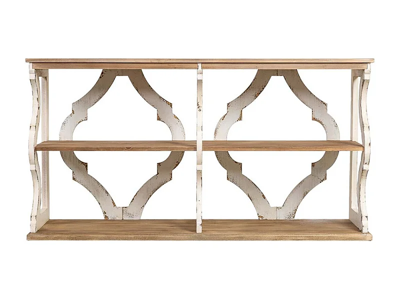 Bibliothèque en bois brun et blanc à 3 étagères 163x42x85 cm (hauteur)