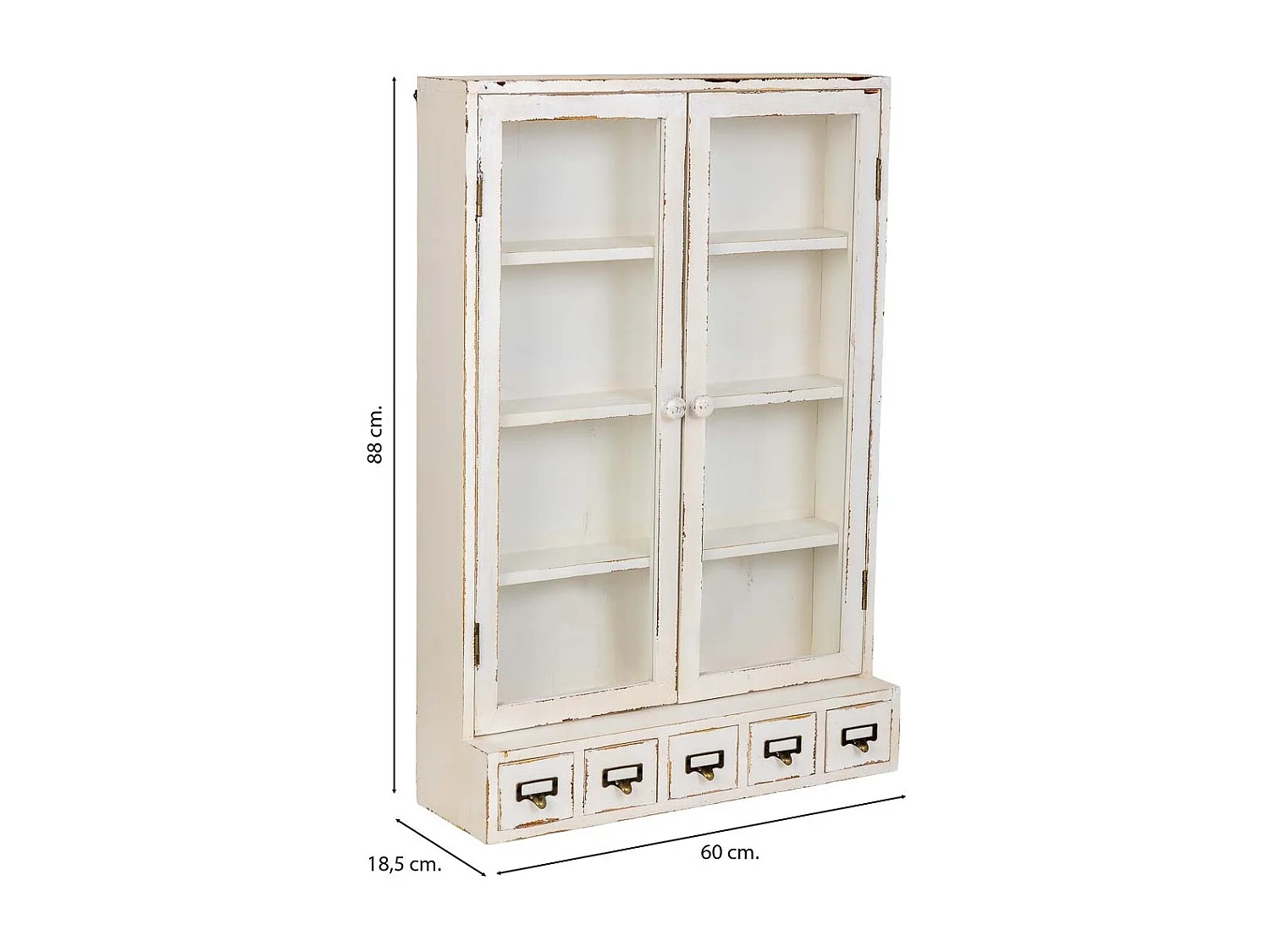 Étagère en bois beige 60 x 18,5 x 88 cm (h)