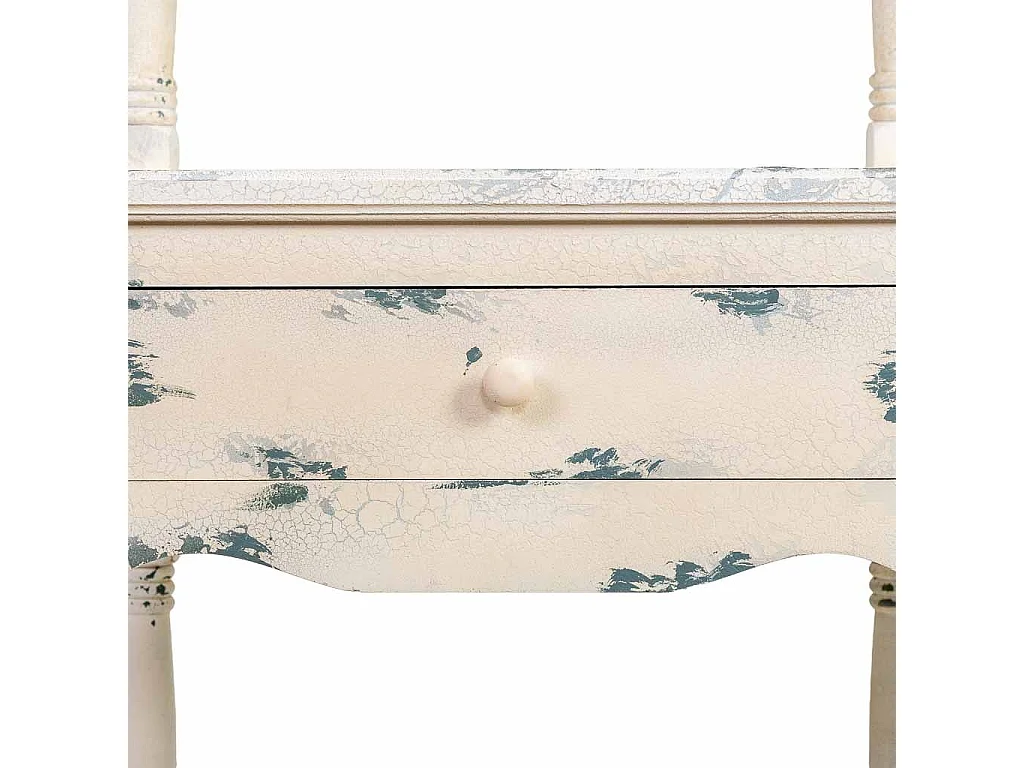 Estantería de madera blanca envejecida 129.5x49.5x207h cm