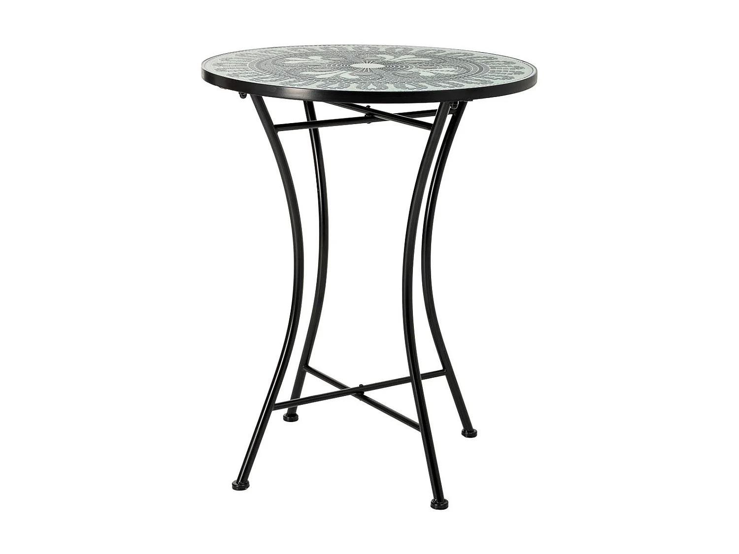 Ensemble table et 2 chaises en métal multicolore, 60 x 60 x 75 cm et 38 x 46 x 90 cm