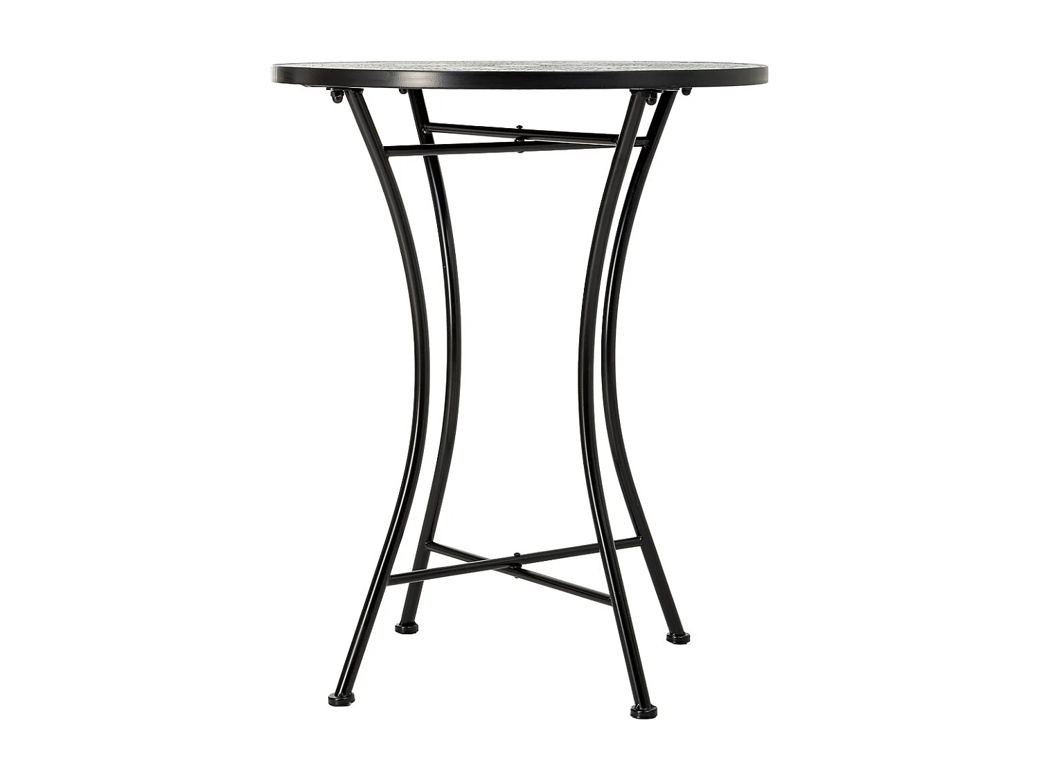 Ensemble table et 2 chaises en métal multicolore, 60 x 60 x 75 cm et 38 x 46 x 90 cm