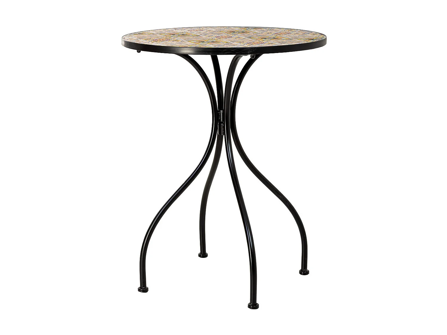 Ensemble table et 2 chaises en métal multicolore, 60 x 60 x 75 cm et 38 x 46 x 90 cm