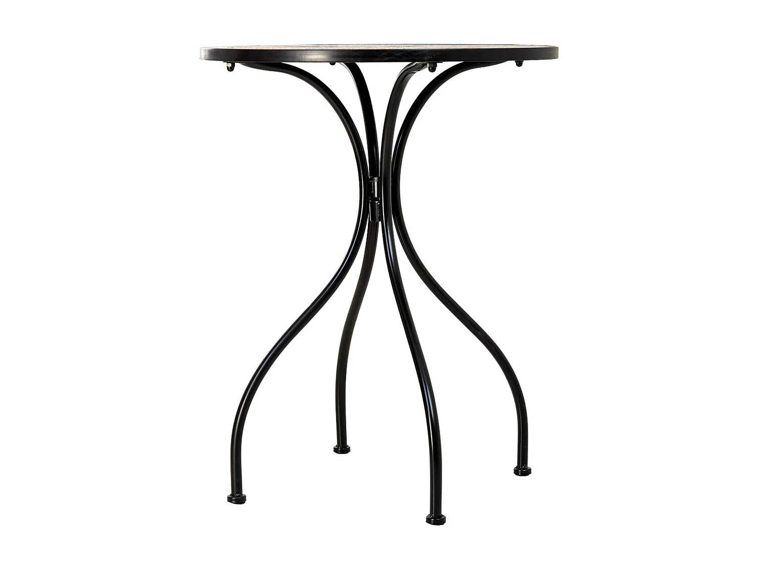 Ensemble table et 2 chaises en métal multicolore, 60 x 60 x 75 cm et 38 x 46 x 90 cm