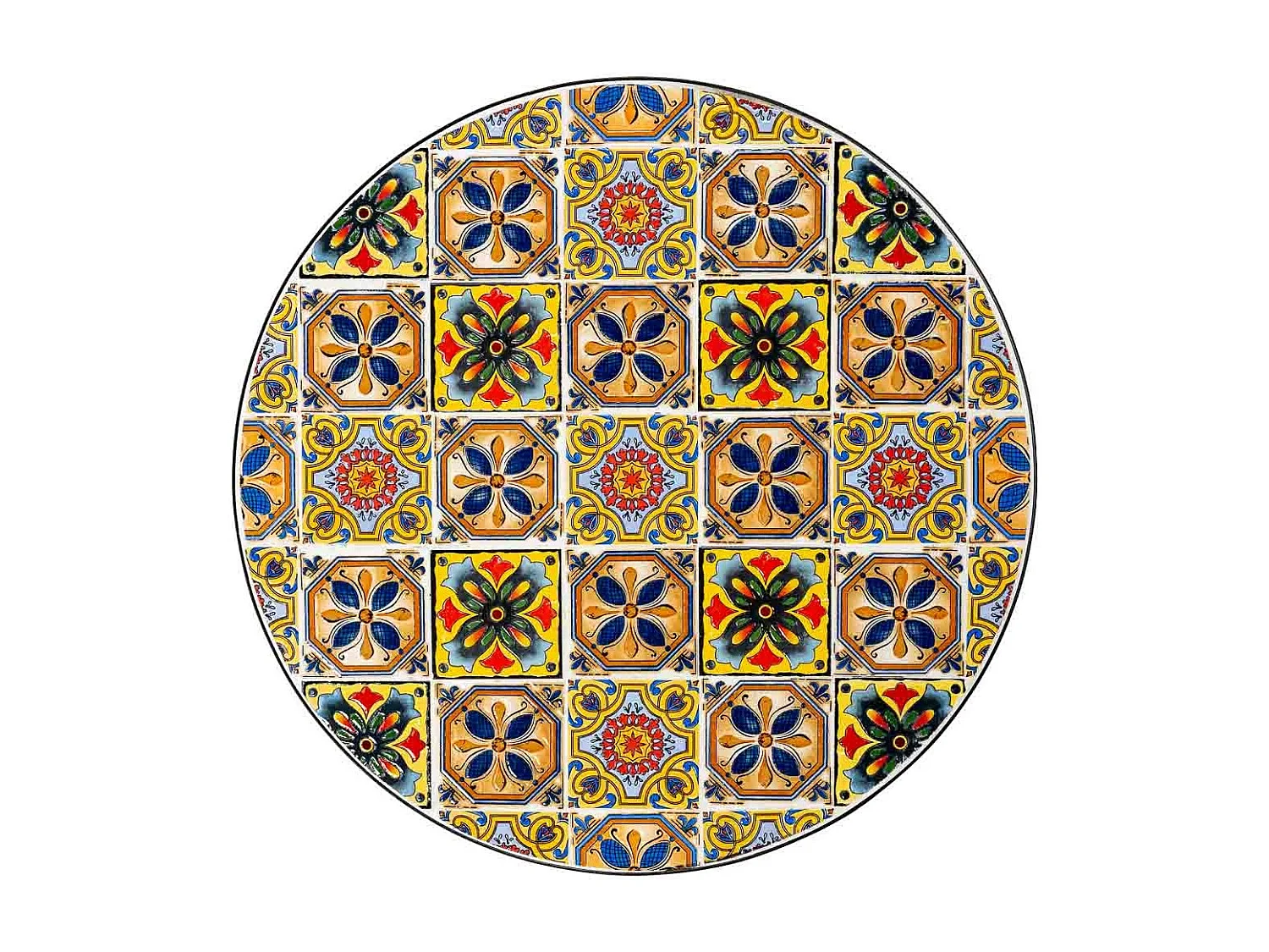 Ensemble table et 2 chaises en métal multicolore, 60 x 60 x 75 cm et 38 x 46 x 90 cm