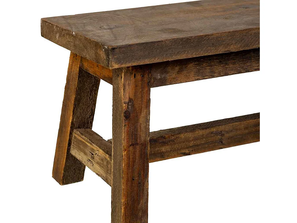 Tabouret en bois marron : 35,5 x 21 x 20 cm (hauteur)