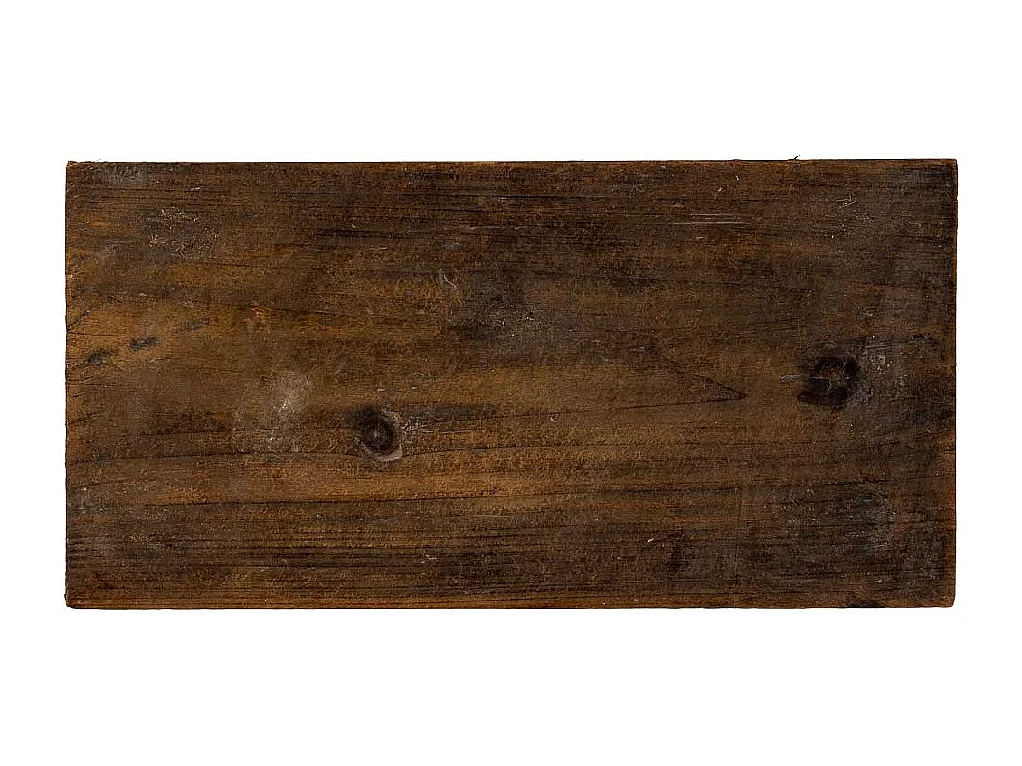 Tabouret en bois marron : 35,5 x 21 x 20 cm (hauteur)