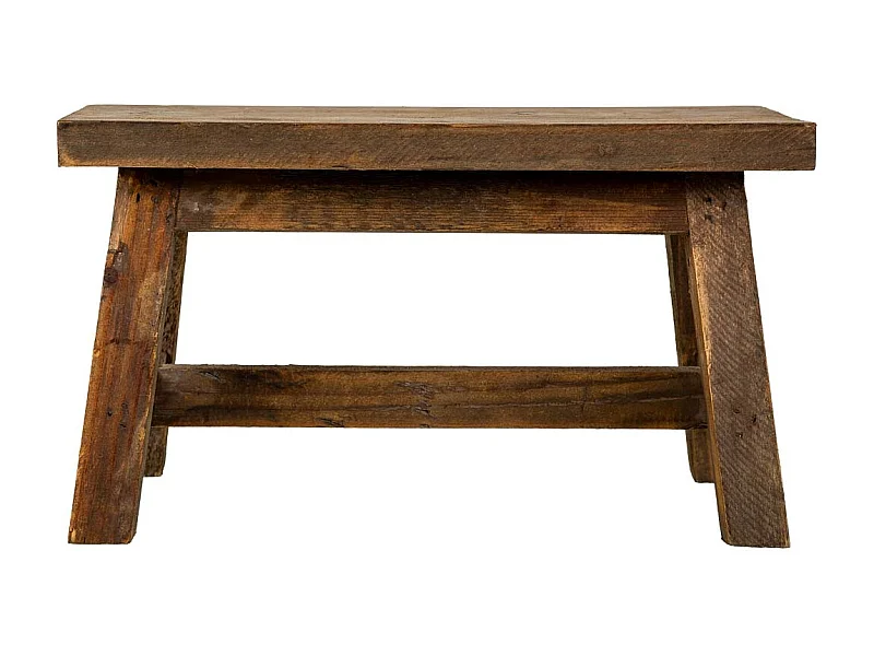 Tabouret en bois marron : 35,5 x 21 x 20 cm (hauteur)