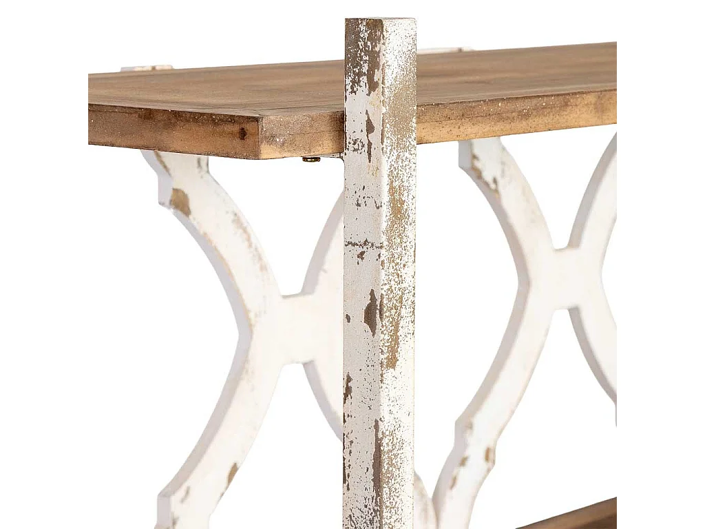 Bibliothèque en bois brun et blanc à 5 étagères 120x42,5x190 cm