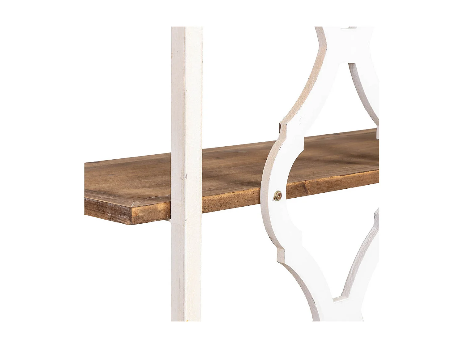 Bibliothèque en bois brun et blanc à 5 étagères 120x42,5x190 cm