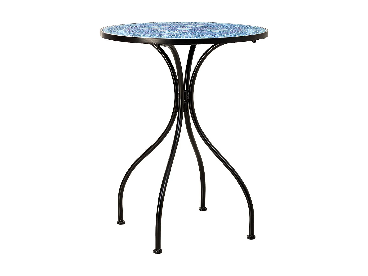 Ensemble table et 2 chaises en métal multicolore, 60 x 60 x 75 cm et 38 x 46 x 90 cm