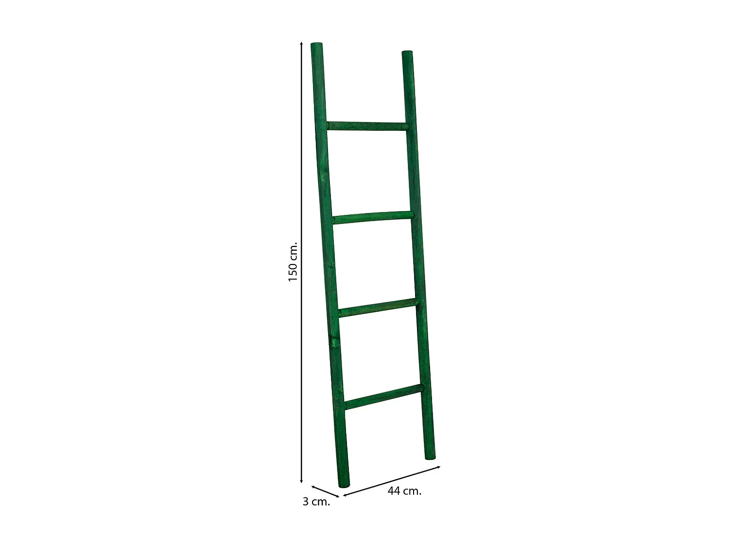 Escalera estanteria de madera verde 44x3x150h cm