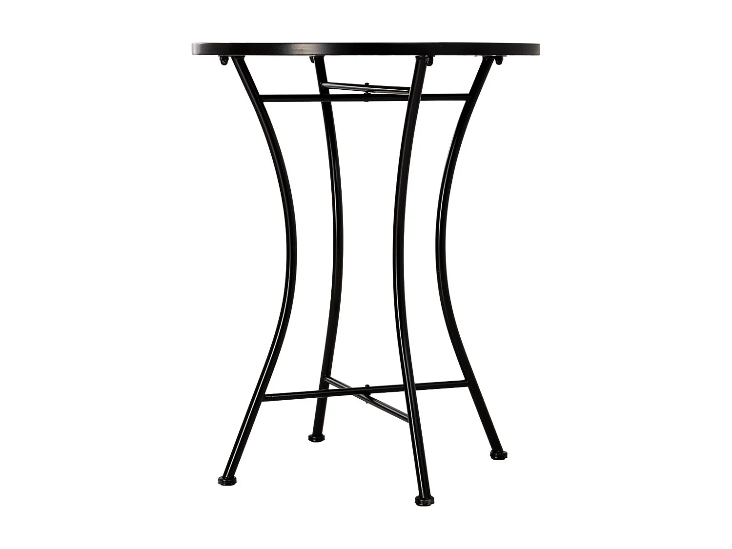 Ensemble table et 2 chaises en métal multicolore, 60 x 60 x 75 cm et 38 x 46 x 90 cm