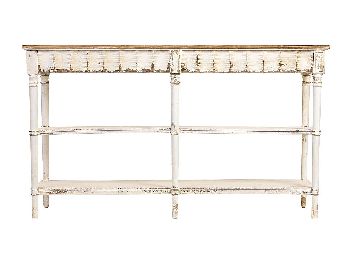 Estantería de madera marrón y blanca 160x50x90h cm