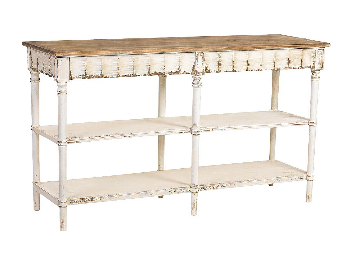 Estantería de madera marrón y blanca 160x50x90h cm