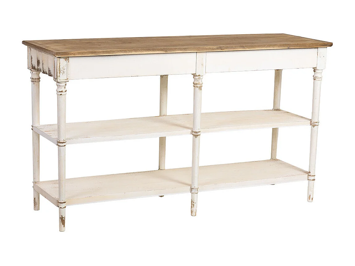 Estantería de madera marrón y blanca 160x50x90h cm