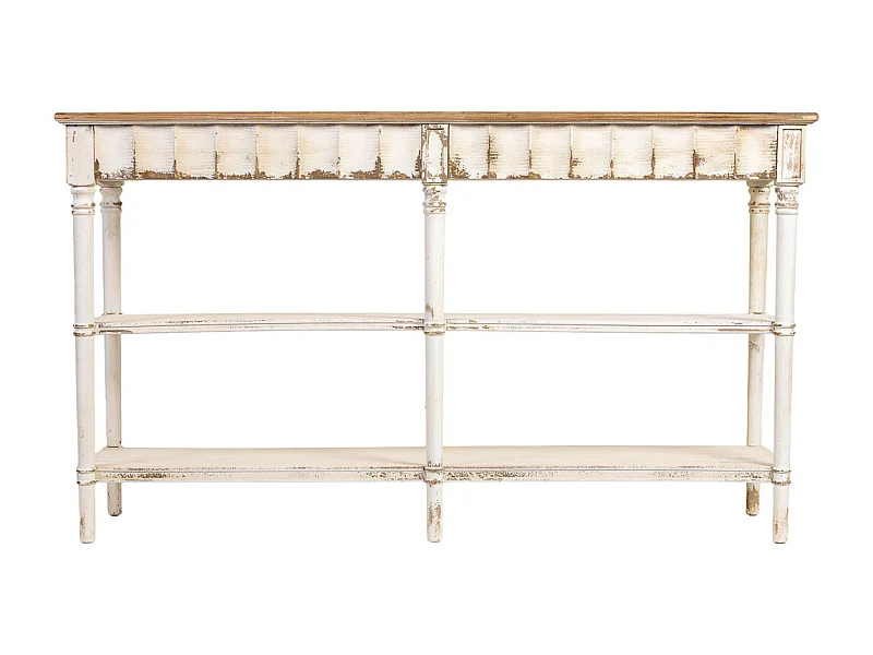 Estantería de madera marrón y blanca 160x50x90h cm