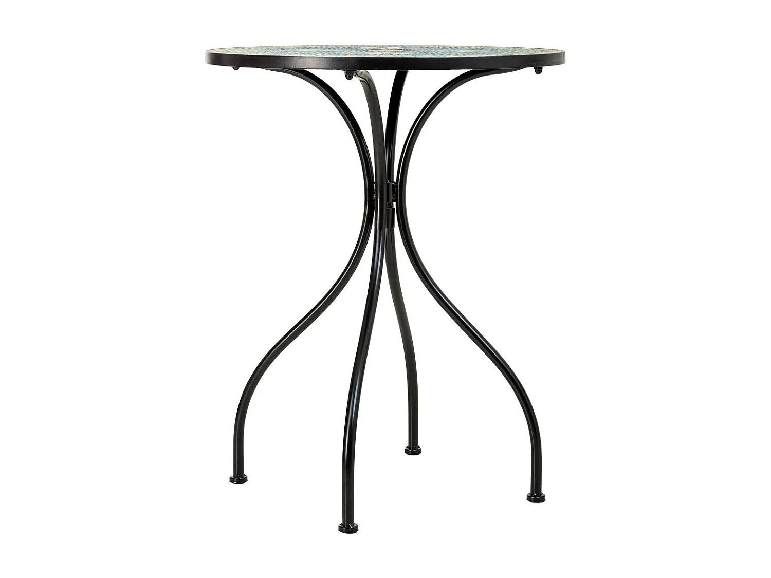 Ensemble table et 2 chaises en métal multicolore, 60 x 60 x 75 cm et 38 x 46 x 90 cm