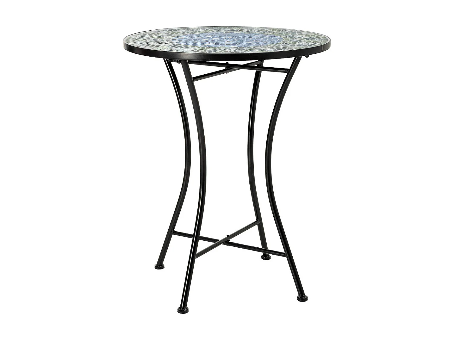 Ensemble table et 2 chaises en métal multicolore, 60 x 60 x 75 cm et 38 x 46 x 90 cm