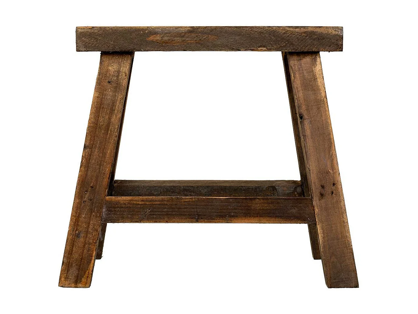 Tabouret en bois marron : 33,5 x 21 x 29,5 cm (hauteur)
