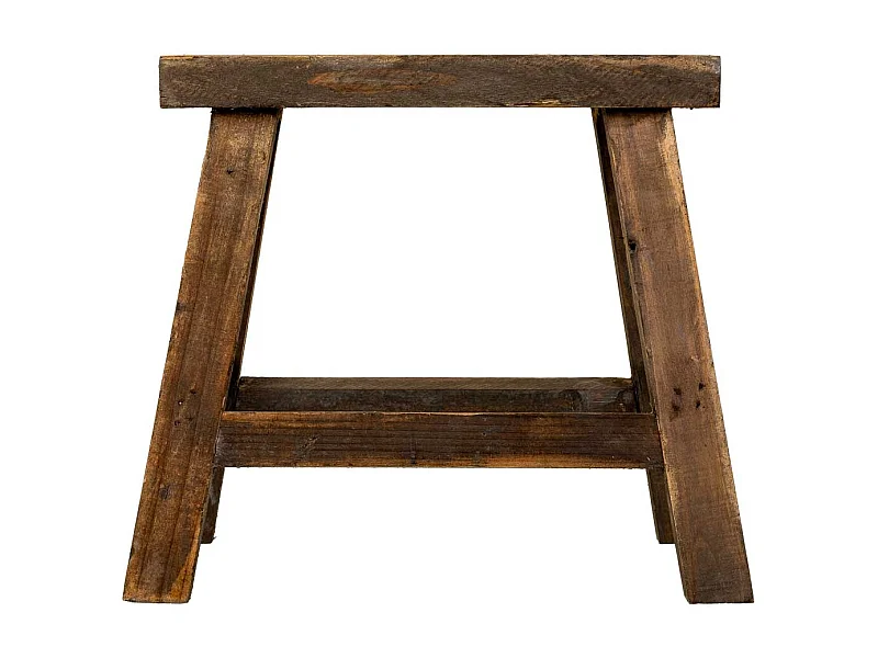 Tabouret en bois marron : 33,5 x 21 x 29,5 cm (hauteur)