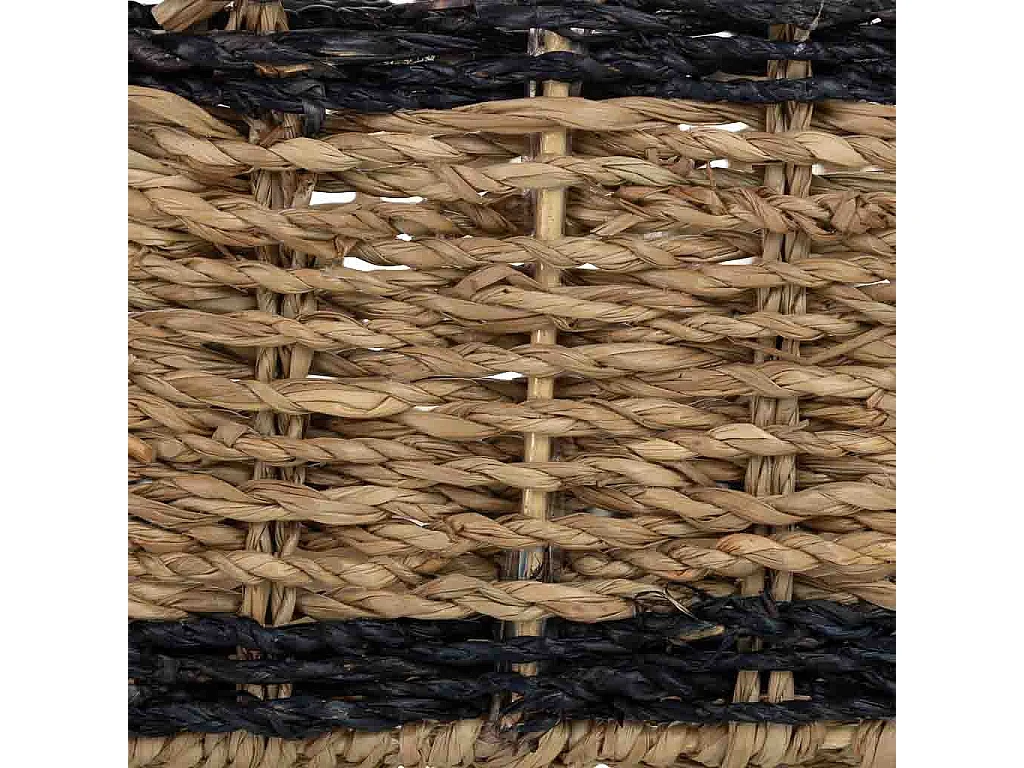 Lot de 3 paniers en jonc brun : 32 x 22 x H11, 28 x 17 x H10, 23 x 12 x H9