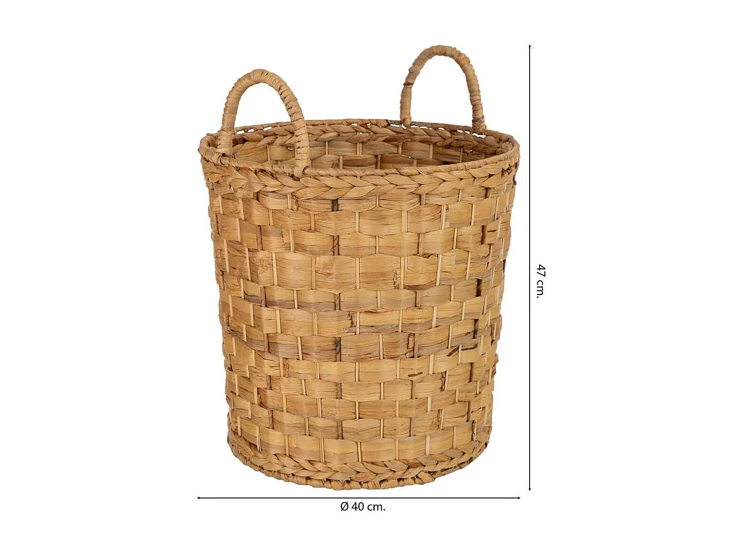 Panier en jonc brun D40/34 x H40/47