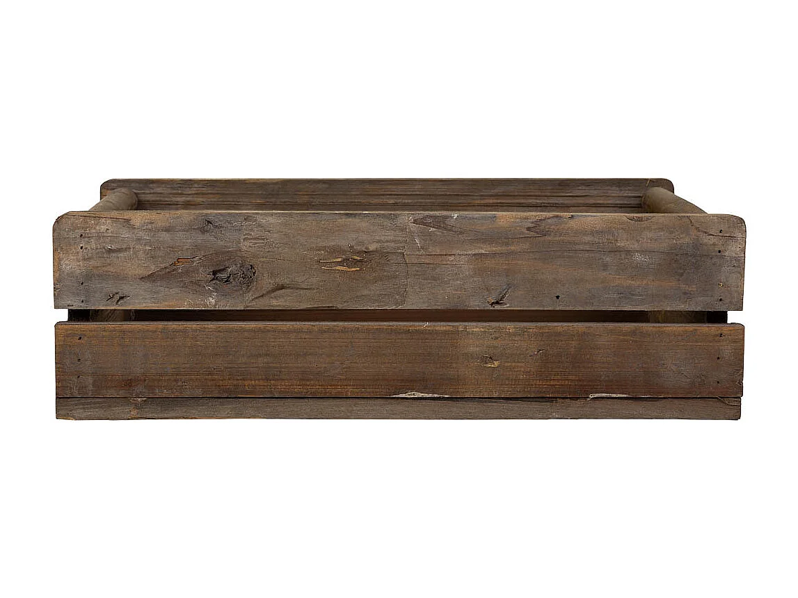 Lot 2 caisses bois marron 49x33x15-39,5x26x13h cm