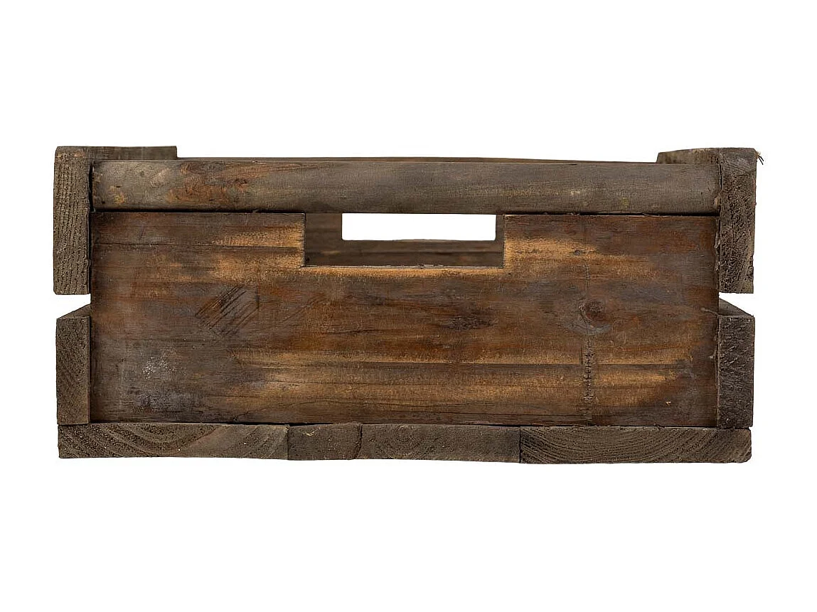 Lot 2 caisses bois marron 49x33x15-39,5x26x13h cm
