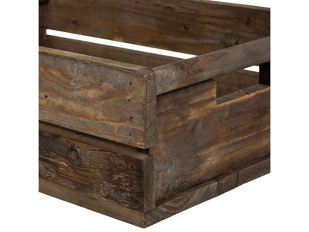 Lot 2 caisses bois marron 49x33x15-39,5x26x13h cm