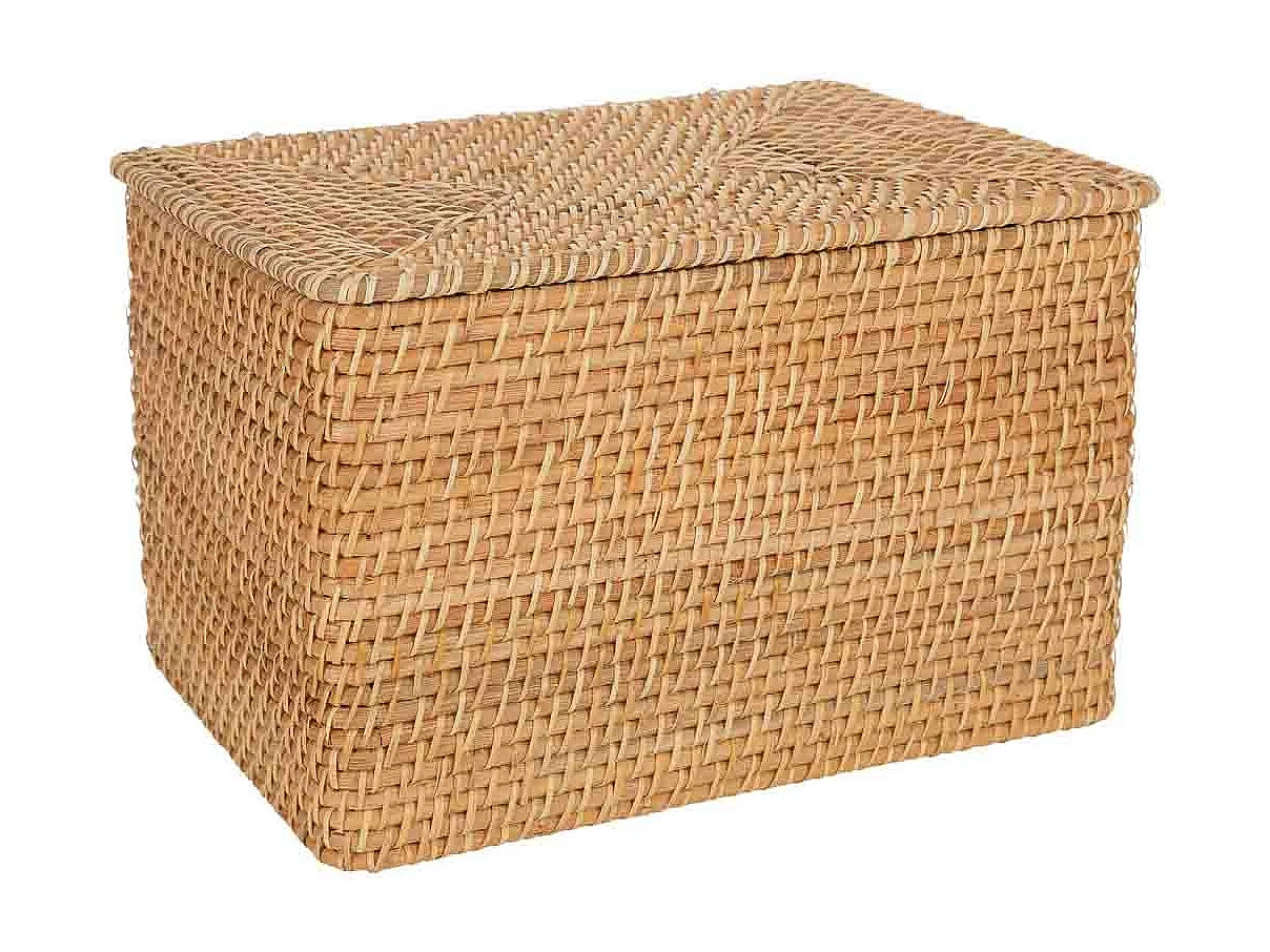 Boîte en rotin marron 40 x 30 x H25